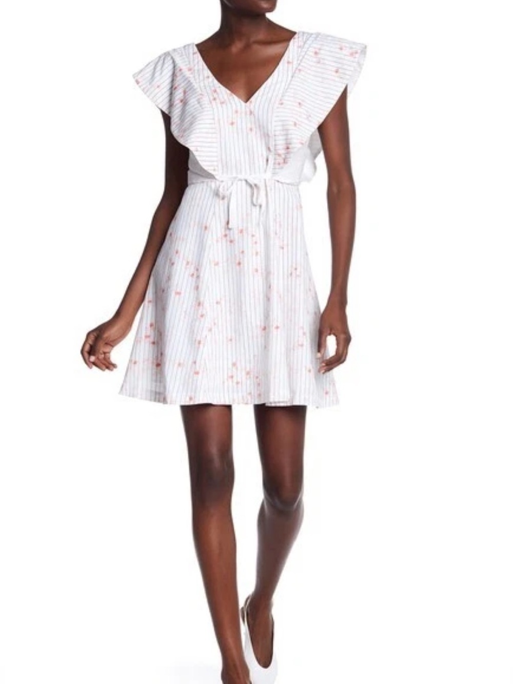 CLUB MONACO Portiana White and Floral Patterned Dress - Size 0